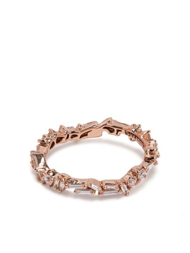 18K Rose Gold Classic Wavy Diamond Ring