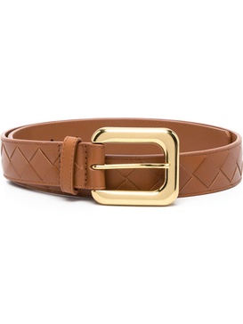 Brown Intrecciato 15 Leather Belt