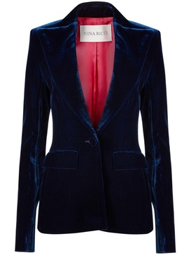 single-breasted velvet blazer