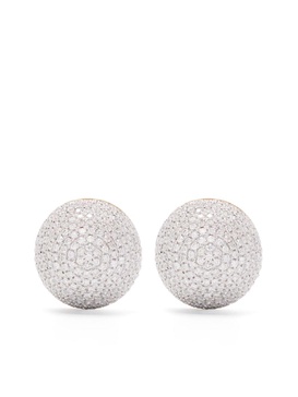 9K yellow gold Paire De Bo Boule Disco diamond earrings