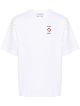 White Logo Print Organic Cotton T-shirt