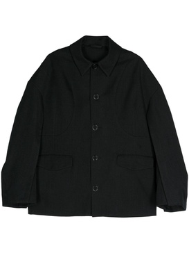 Black Long-Sleeve Shirt Jacket