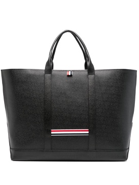 Black RWB Stripe Leather Tote Bag