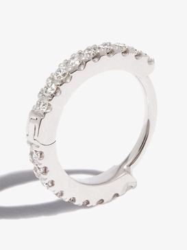 18K White Gold Eternity Diamond Hoop Earring