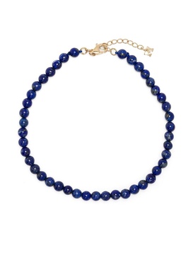 14K yellow gold lapis beaded bracelet