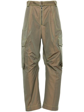 Green High-Waist Tapered Trousers