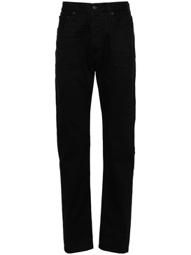 Black Mid-Rise Slim-Cut Jeans