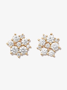 14K yellow gold Cocktail diamond stud earrings