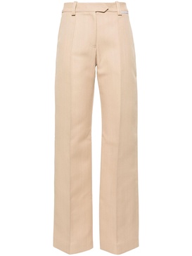 Neutral Straight-Leg Tailored Trousers