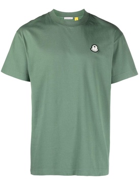 X Palm Angels Green Logo-Appliqué T-Shirt