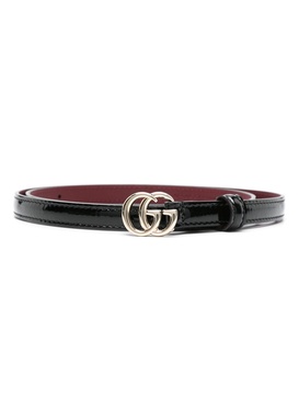 Black GG Marmont Thin Leather Belt