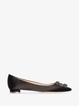 black Hangisi Satin Pumps