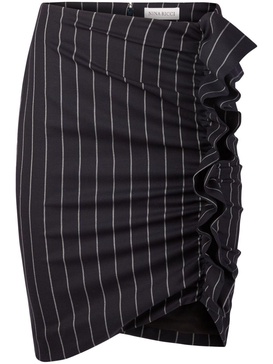 pinstriped draped skirt