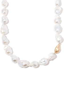 14K yellow gold pearl necklace