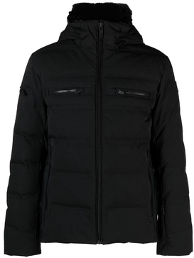 Black Berlioz Hooded Quilted Ski Jacket