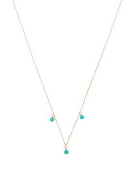 14K yellow gold turquoise and diamond necklace