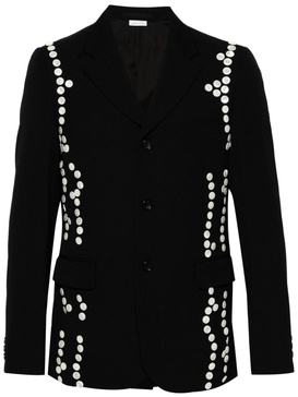 Black Button-Embellished Blazer