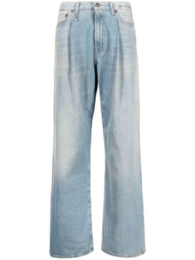 Blue Damon Pleated Wide-Leg Trousers