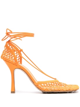 Orange Stretch 90 Mesh Pumps