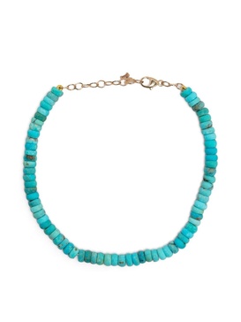 14K Yellow Gold Turquoise Beaded Bracelet