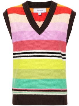 Multicolour Striped Wool Knitted Vest