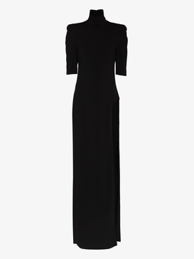 turtleneck side slit gown