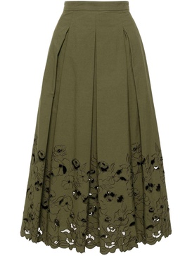 floral-detail pleated skirt 