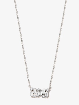 18K White Gold Shimmer Small Diamond Necklace