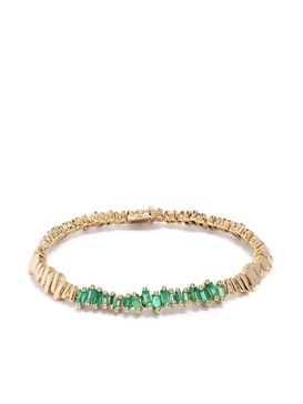 18K Yellow Gold New ID Emerald Bracelet