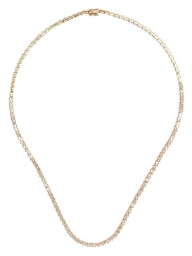 18kt yellow gold Princess diamond mini tennis necklace