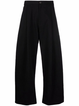 black wide-leg trousers