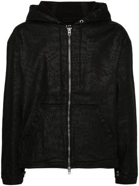 jacquard zip-up hoodie