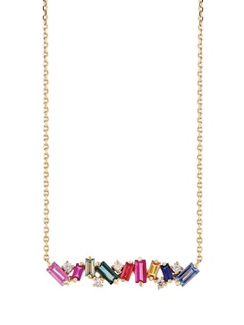 18K rose gold Frenzy Sapphire Bar necklace