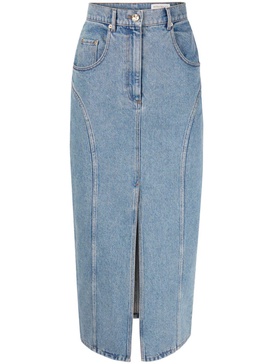 denim midi skirt