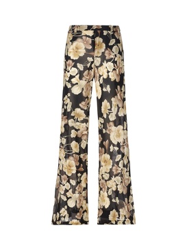 Saint Laurent Floral Printed Flared Pants