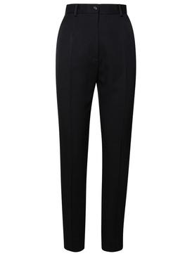 Dolce & Gabbana High-Waist Gabardine Cigarette Pants