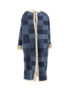 Chloé Shearing Denim Patch Coat