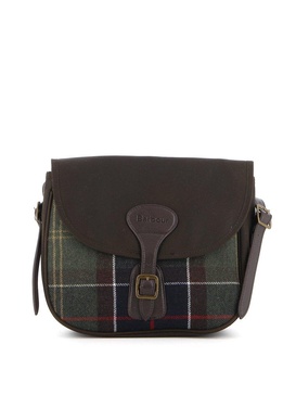 Barbour Check-Printed Foldover Top Satchel Bag