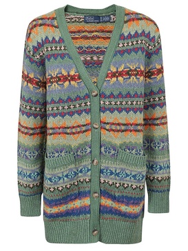 Polo Ralph Lauren Fair Isle-Intarsia Knit V-Neck Cardigan