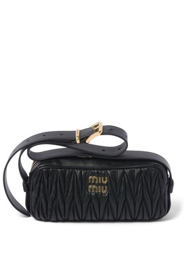 Miu Miu Logo-Lettering Zip-Up Shoulder Bag