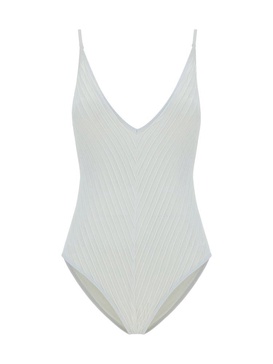 Zimmermann V-Neck Lightburst Pintuck Swimsuit