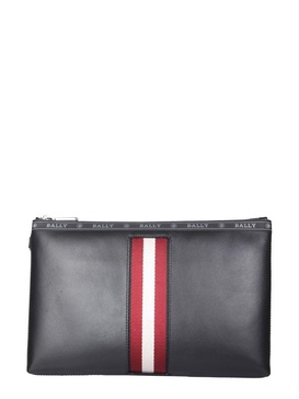 Bally Logo Stipe Detailed Clutch