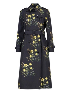 Burberry Waterloo Floral-Printed Belted Trench Coat