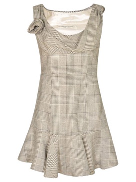 Alessandra Rich Prince Of Wales Sleeveless Mini Dress