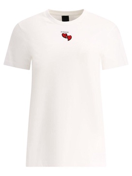 T-Shirt With Embroidered Hearts T-Shirts White