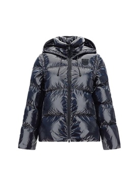 Pinko Logo Patch Hooded Down Jacket