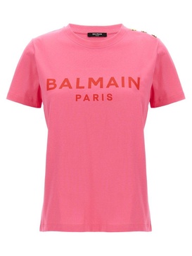 Balmain Logo Printed Crewneck T-Shirt