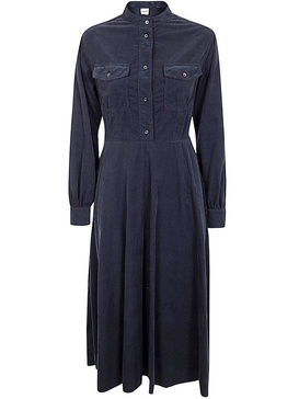 Aspesi Long-Sleeved Denim Midi Shirt Dress