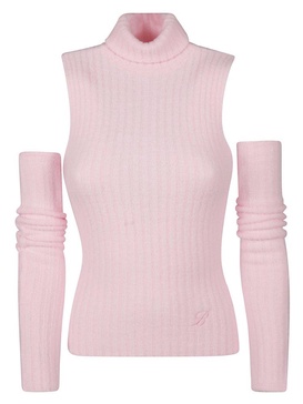 Blumarine Cut-Out Roll Neck Knitted Top