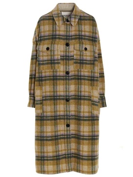 Isabel Marant Étoile Single-Breasted Check Pattern Coat